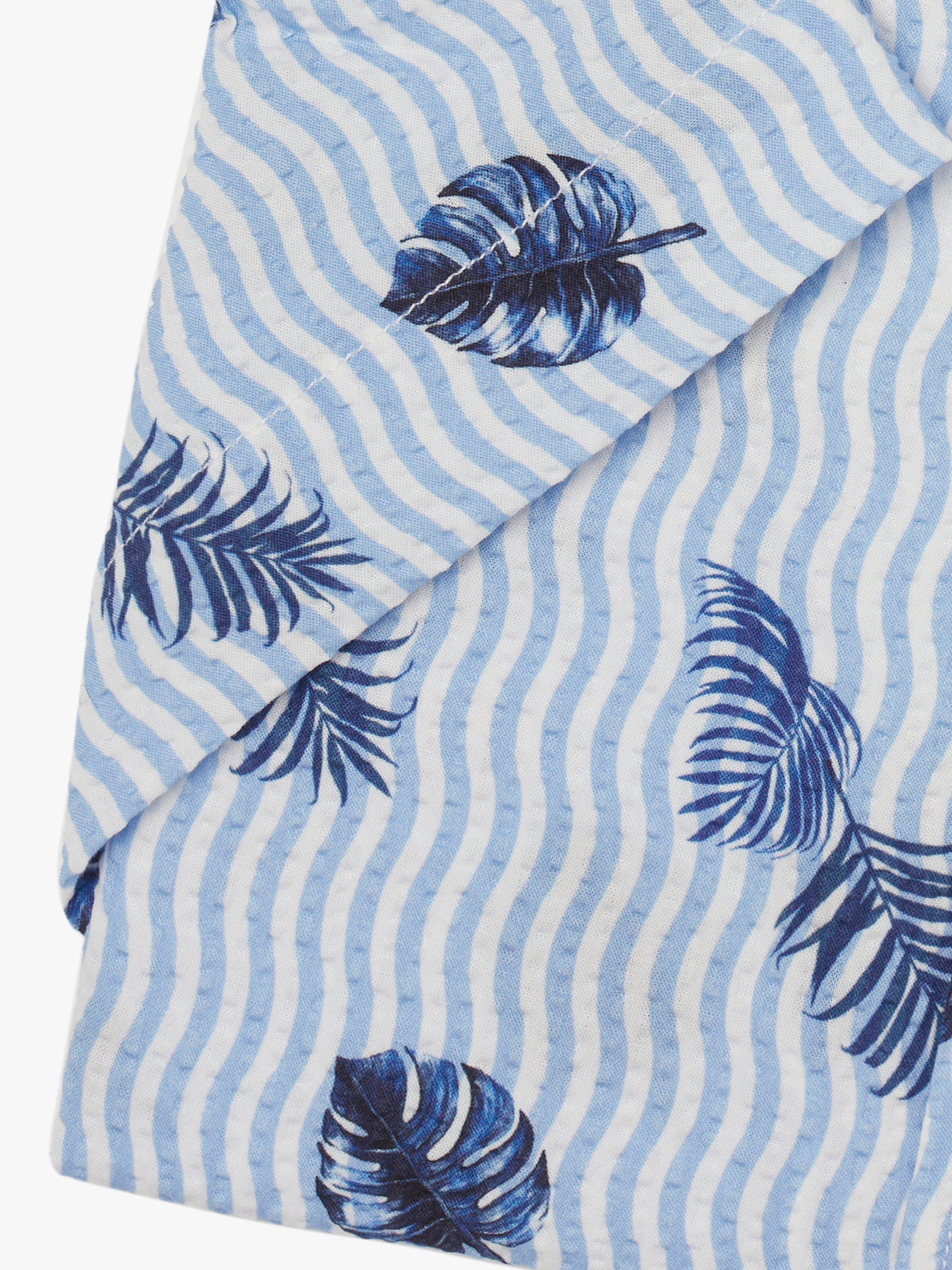 Product image 6 of 7, which shows Simon Carter Wave Seersucker Short Sleeve Shirt, Blue, S