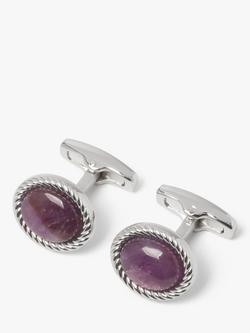 Simon Carter Charles Amethyst Cufflinks, Silver/Purple