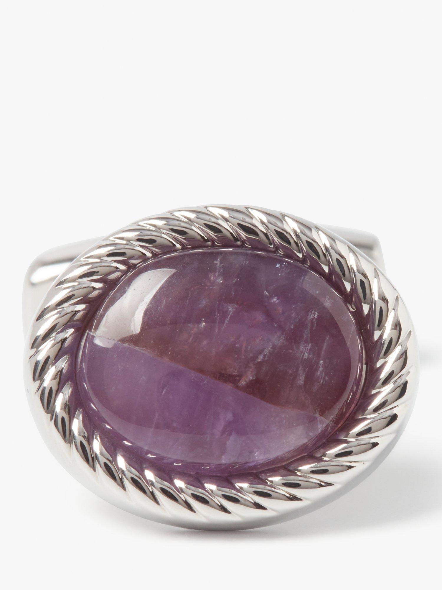 Product image 4 of 4, which shows Simon Carter Charles Amethyst Cufflinks, Silver/Purple