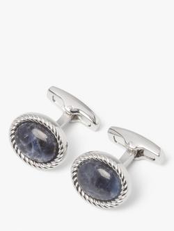 Simon Carter Charles Sodalite Oval Cufflinks, Silver/Blue