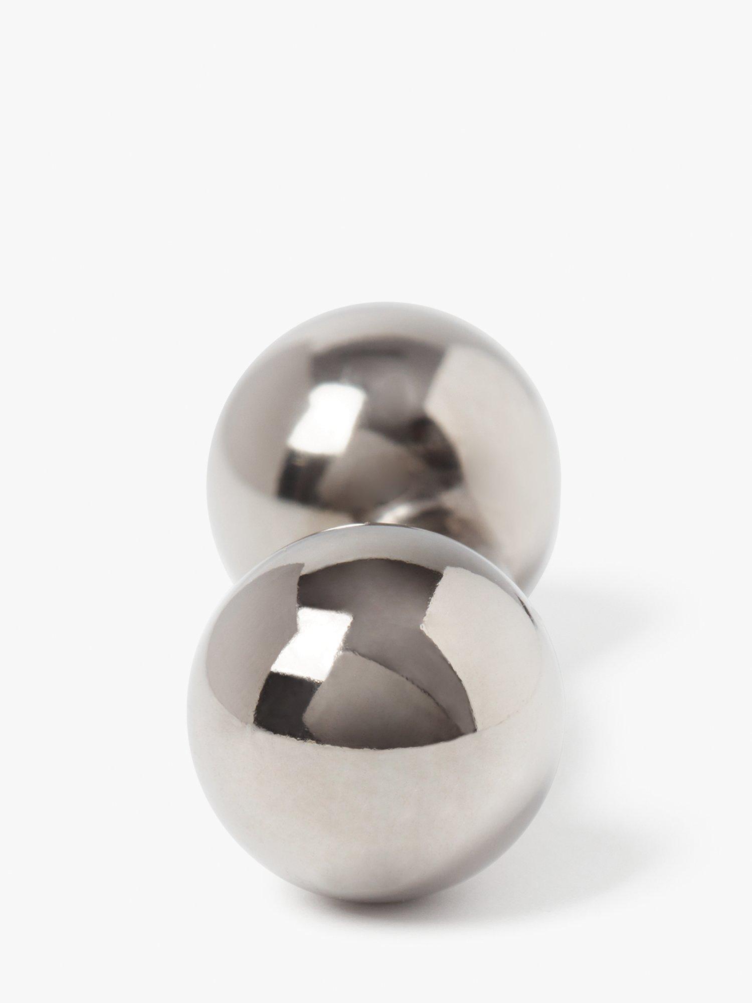 Product image 4 of 4, which shows Simon Carter Curved Dumbbell Cufflinks, Silver