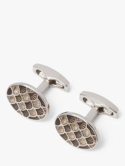 Simon Carter Cycloid Aegean Shells Cufflinks, Silver/Grey