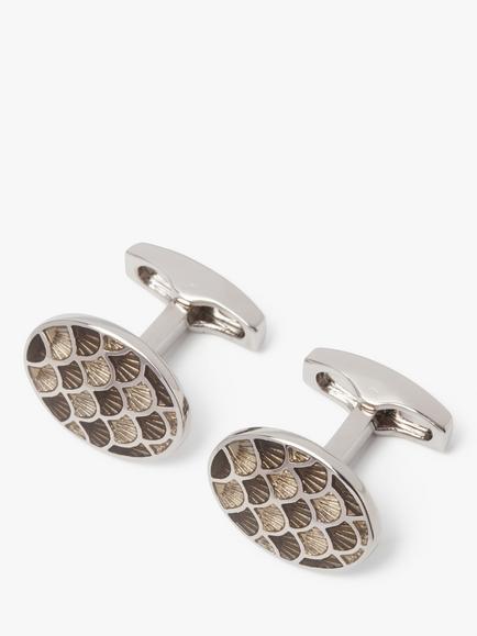 Simon Carter Cycloid Aegean Shells Cufflinks, Silver/Grey