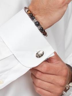 Simon Carter Cycloid Aegean Shells Cufflinks - view 2, Silver/Grey