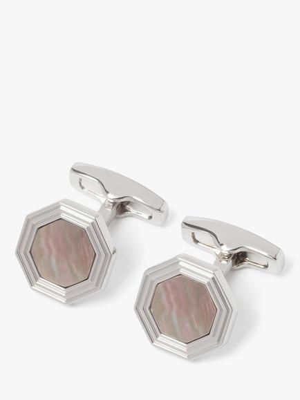 Simon Carter Monty Mother of Pearl Cufflinks, Silver/Grey
