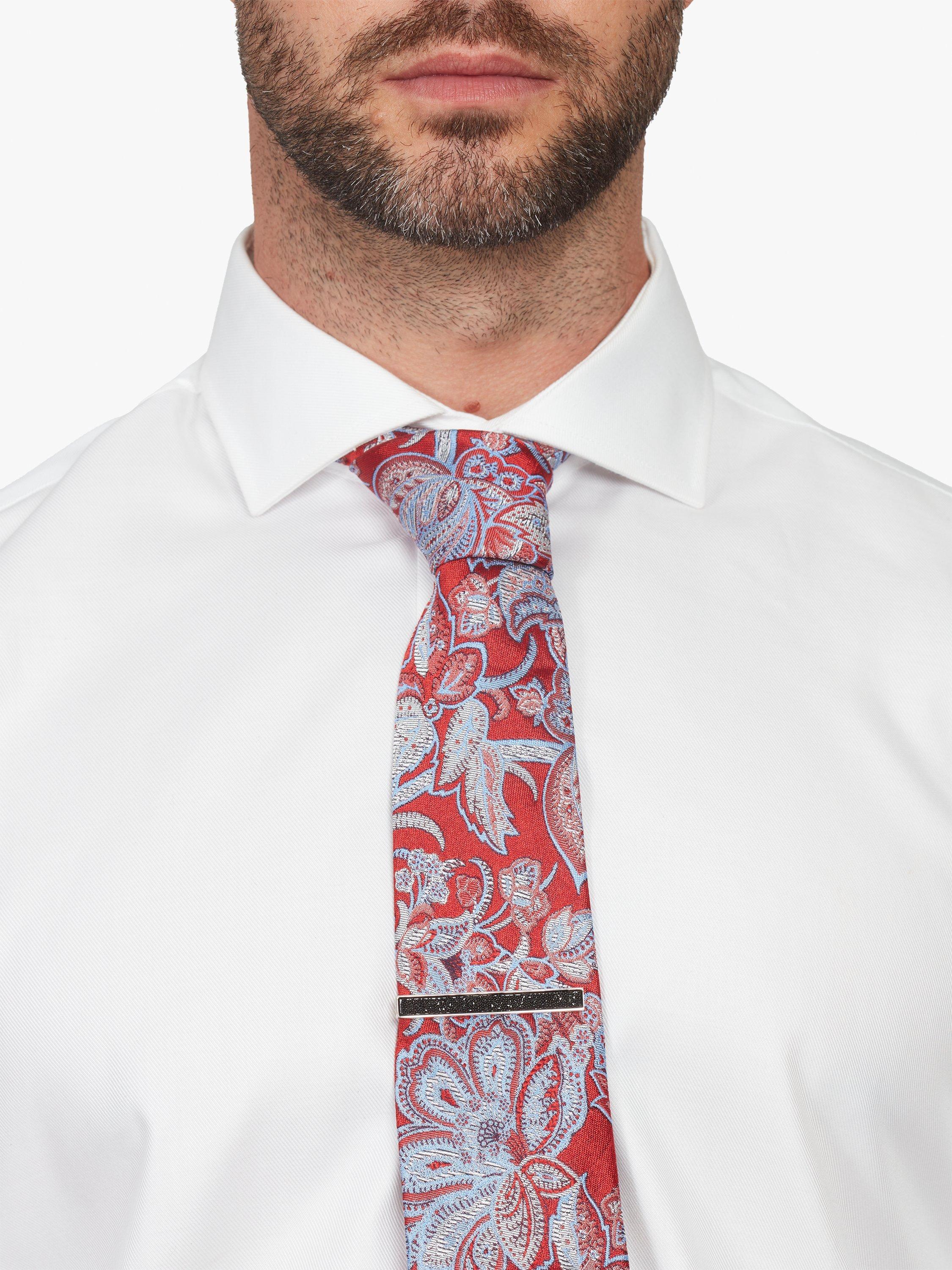 Product image 2 of 5, which shows Simon Carter Crystal Fabric Tie Slide, Silver/Black