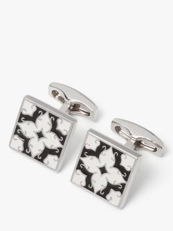 Simon Carter Alhambra Cufflinks, Silver/Black/White, Silver/Black/White