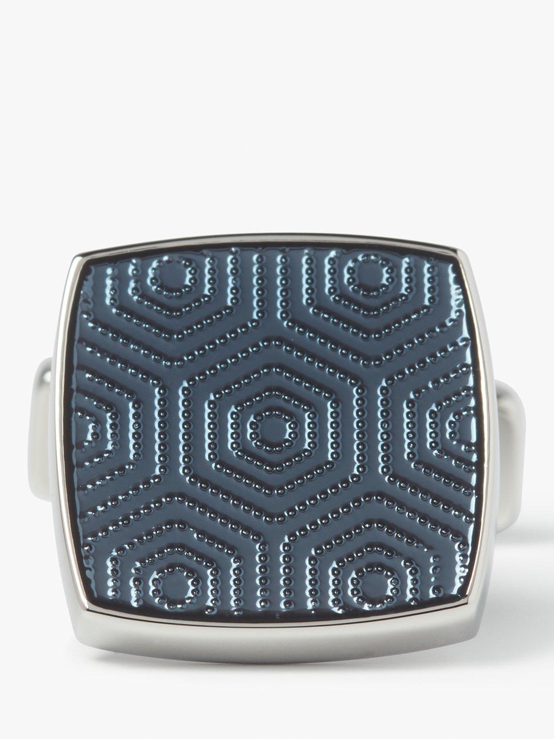 Product image 5 of 6, which shows Simon Carter Adagio Tie Slide and Cufflink Set, Silver/Indigo Blue