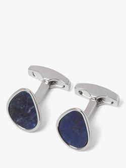 Simon Carter Sodalite Pebble Cufflinks, Silver/Blue, Silver/Blue