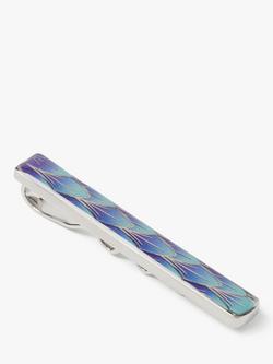 Simon Carter Ombre Feather Enamel Effect Tie Slide, Blue/Multi, Blue/Multi
