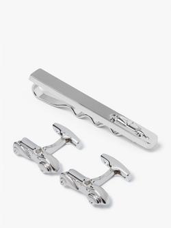 Simon Carter Car Tie Slide and Cufflink Set, Silver