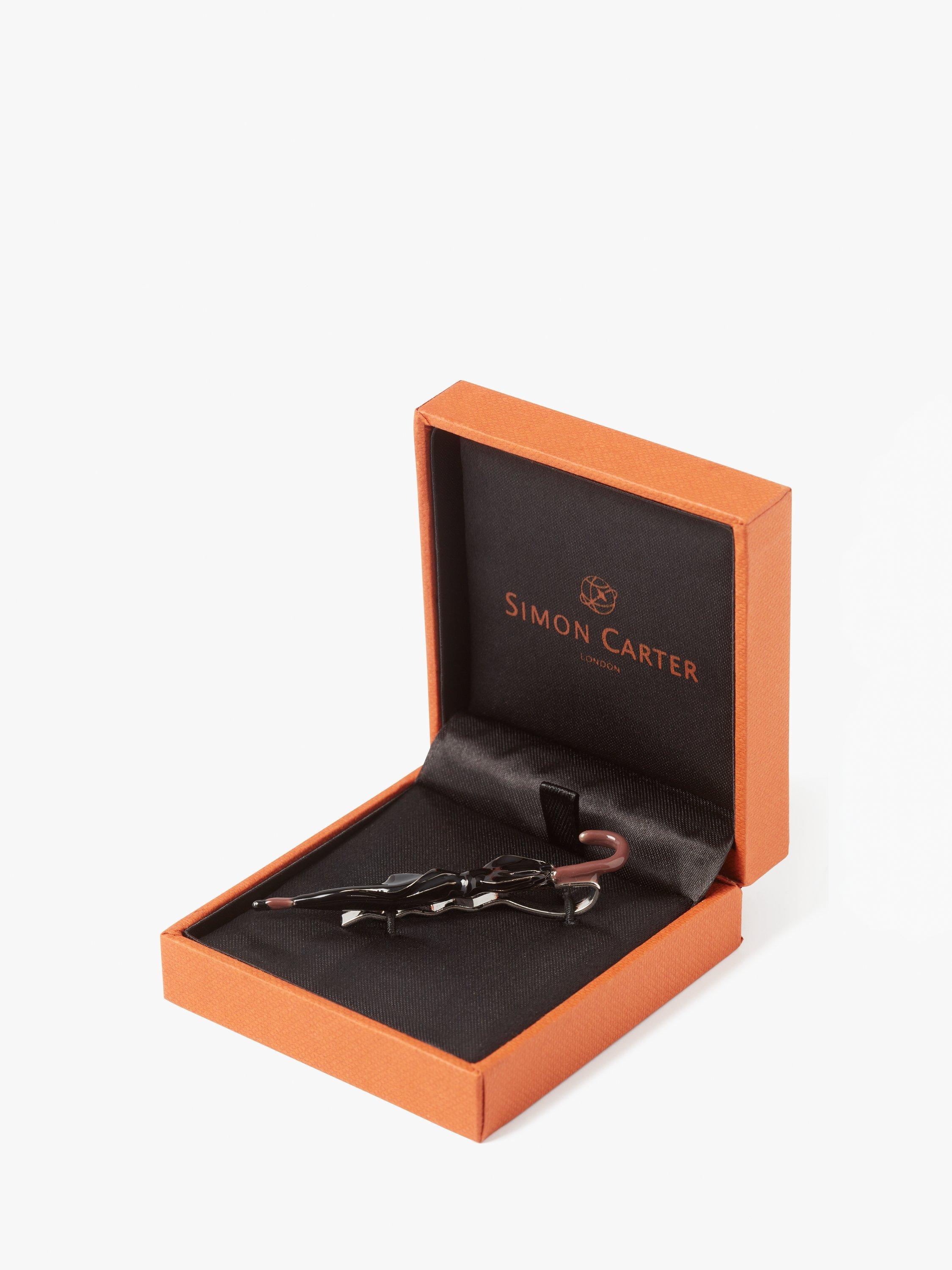 Product image 3 of 5, which shows Simon Carter Umbrella Tie Clip, Black/Multi