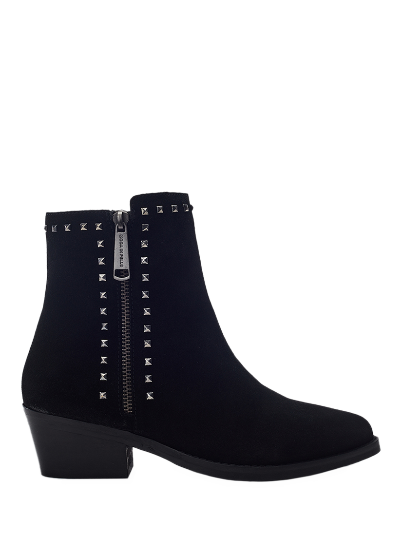 Product image 1 of 4, which shows Moda in Pelle Ossio Suede Stud Embellished Ankle Boots, Black, 3
