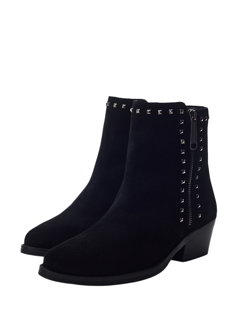 Product image 2 of 4, which shows Moda in Pelle Ossio Suede Stud Embellished Ankle Boots, Black, 3