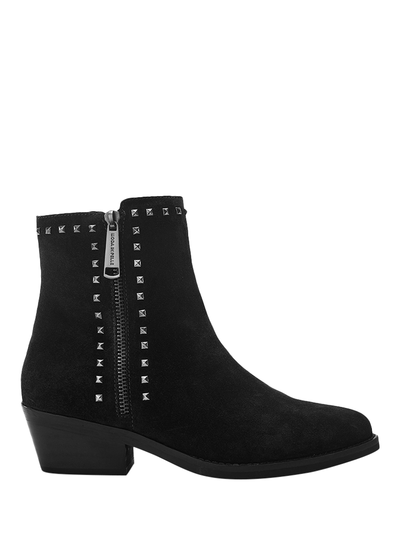 Product image 1 of 4, which shows Moda in Pelle Ossio Suede Stud Embellished Ankle Boots, Brown, 3
