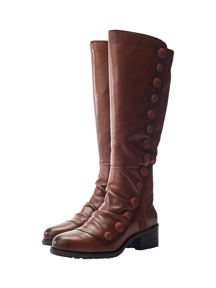 Product image 2 of 4, which shows Moda in Pelle Riyla Leather Knee High Boots, Tan, 3