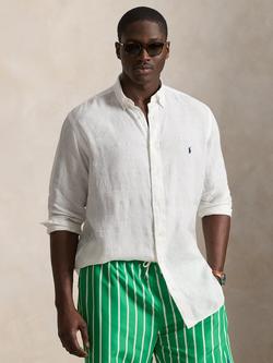 Ralph Lauren Big & Tall Sport Pure Linen Shirt, White, White