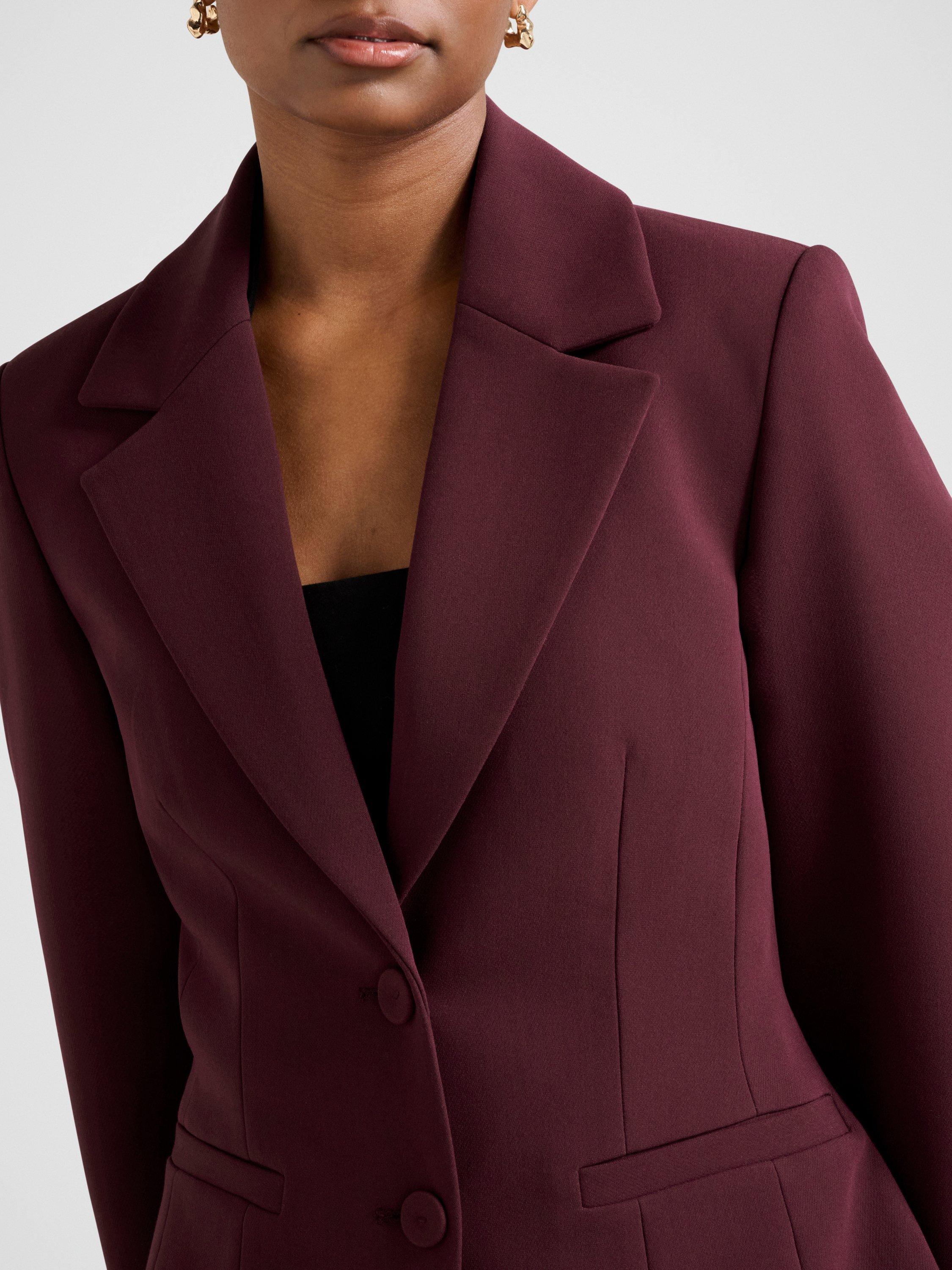 Product image 4 of 5, which shows Forever New Petite Lee Nipped Waist Blazer, Cherry, 4