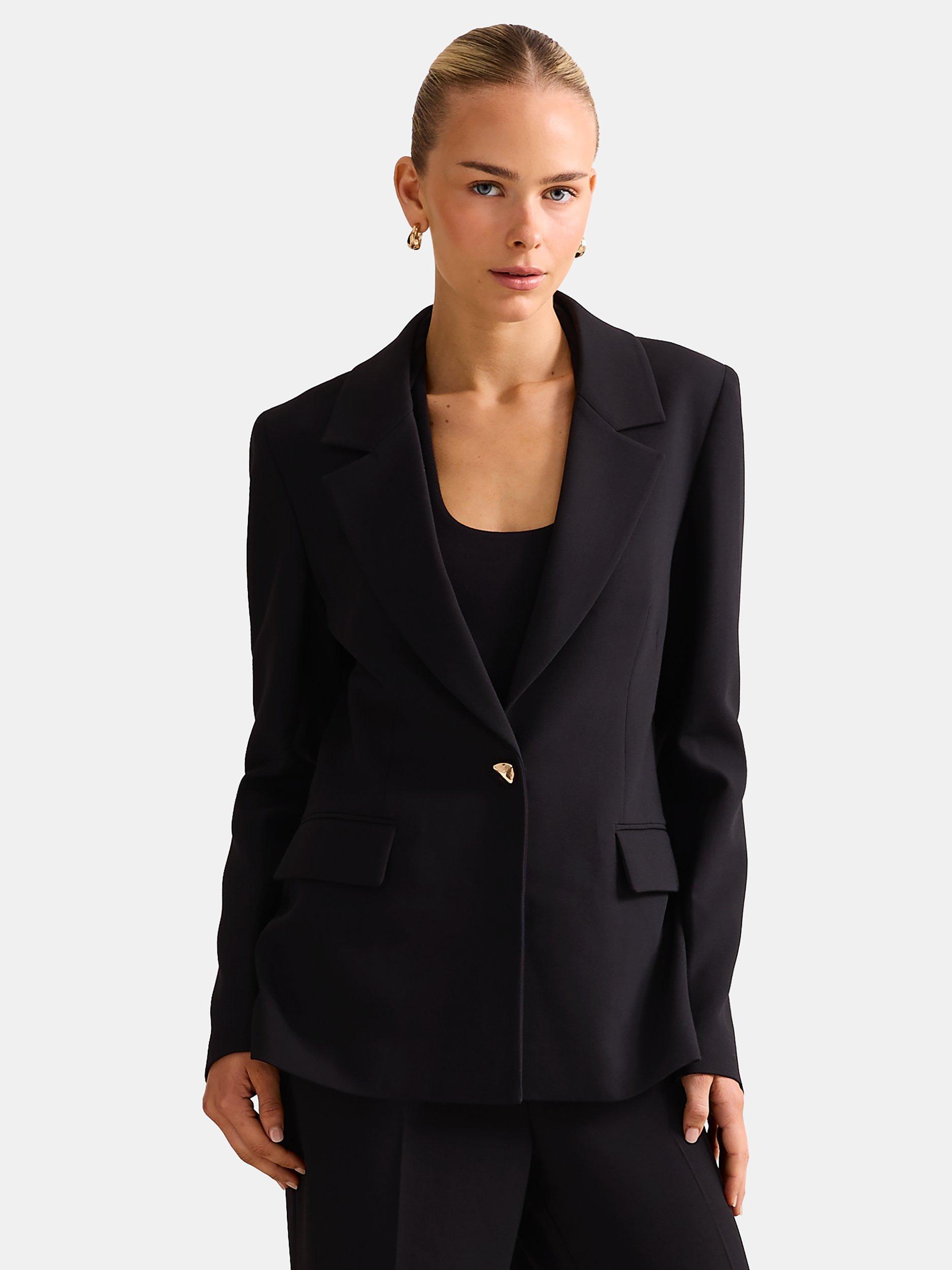 Product image 1 of 5, which shows Forever New Victoria Single Breasted Blazer, Black, 4