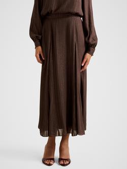 Forever New Preslee Godet Midi Skirt, Chocolate, Chocolate