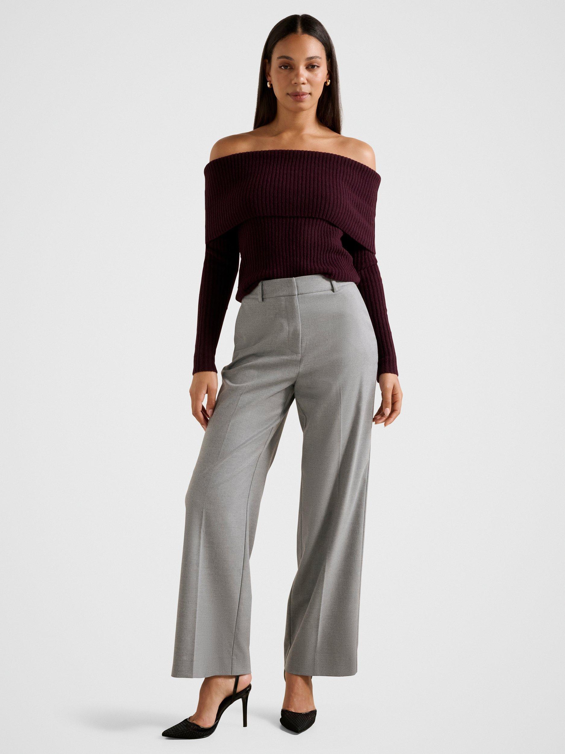 Product image 5 of 5, which shows Forever New Ashley Rib Knit Bardot Top, Deep Plum, L