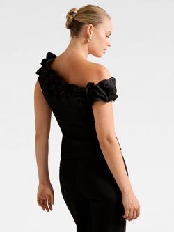 Forever New Sadie One Shoulder Ruffle Top, Black - view 2, Black