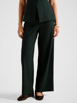 Forever New Frieda Hight Waist Wide Leg Trousers, Emerald Green Suit, Emerald Green Suit