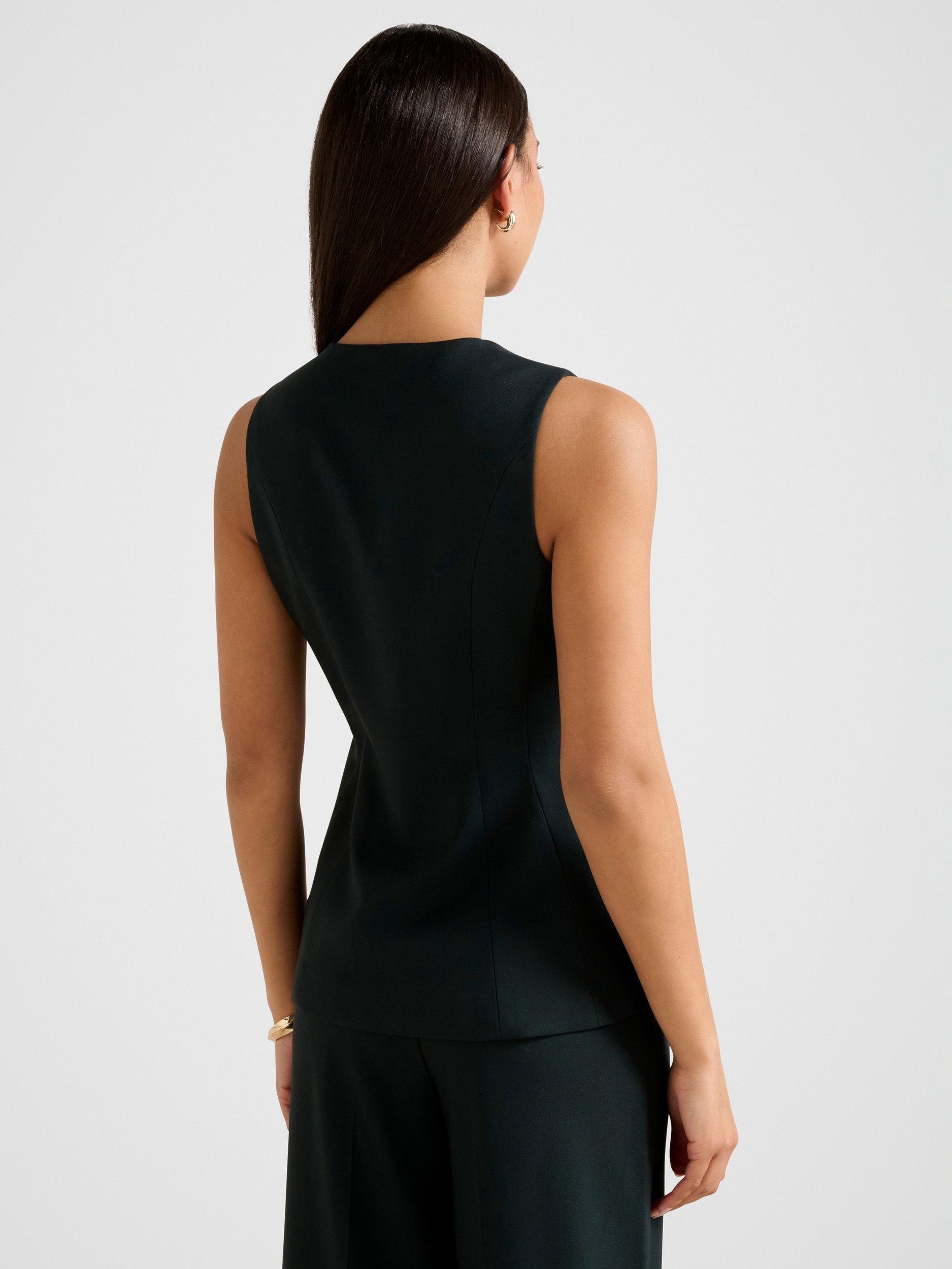 Product image 2 of 4, which shows Forever New Hendrix Tailored Waistcoat, Emerald, 4