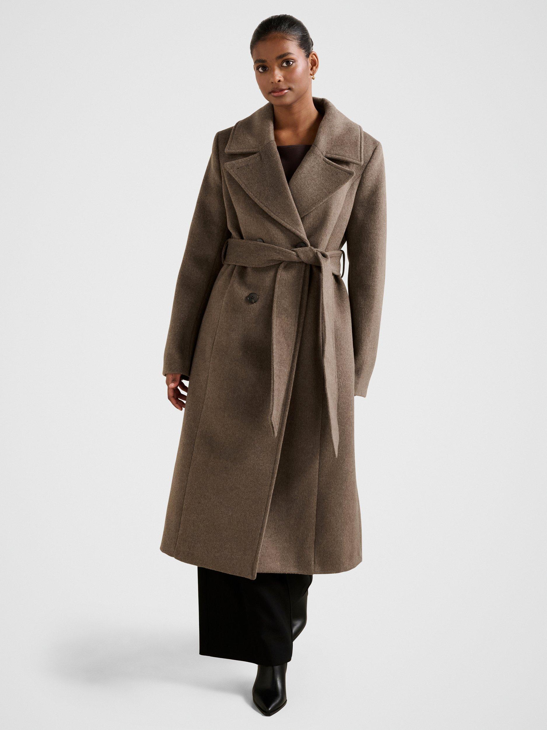 Product image 5 of 5, which shows Forever New Petite Blake Double Breasted Coat, Chocolate Marle, 4