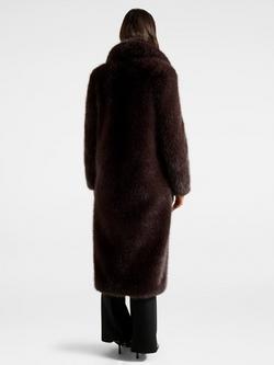 Forever New Hunter Faux Fur Coat, Dark Chocolate - view 2, Dark Chocolate