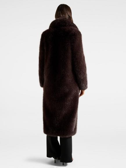 Forever New Hunter Faux Fur Coat, Dark Chocolate - view 2, Dark Chocolate