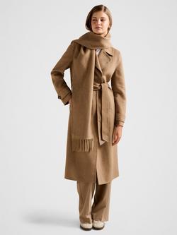 Forever New Saige Felled Scarf Coat, Toffee, Toffee
