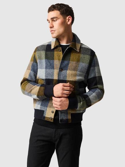 Rodd & Gunn Parrish Way Check Wool Blend Jacket, Ink, Ink