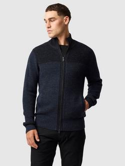 Rodd & Gunn Newall Knit Zip Front Merino Wool Jumper, Eclipse, Eclipse