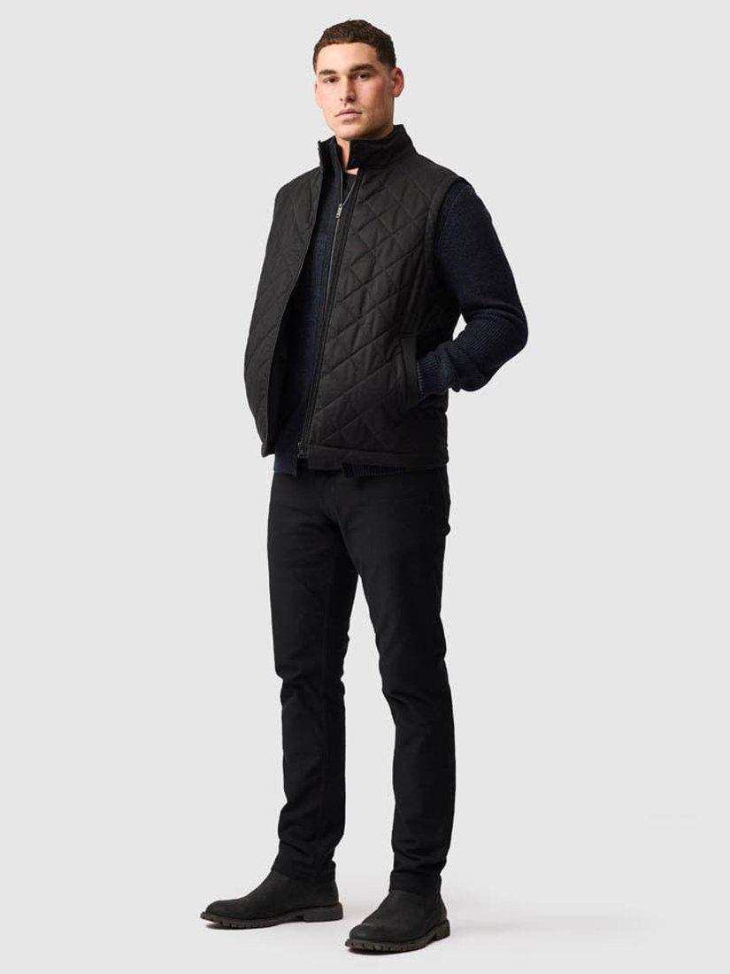 Product image 2 of 6, which shows Rodd & Gunn Newall Knit Zip Front Merino Wool Jumper, Eclipse, L
