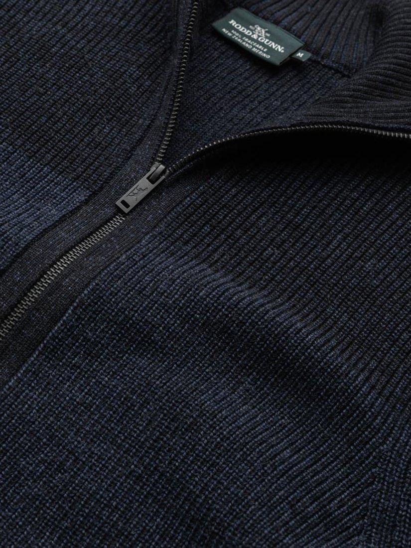 Product image 5 of 6, which shows Rodd & Gunn Newall Knit Zip Front Merino Wool Jumper, Eclipse, L