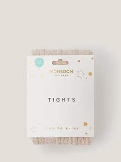 Monsoon Kids' Cable Heart Tights - view 2, Pink