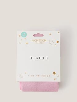 Monsoon Kids' Frosted Tights, Pink - view 2, Pink