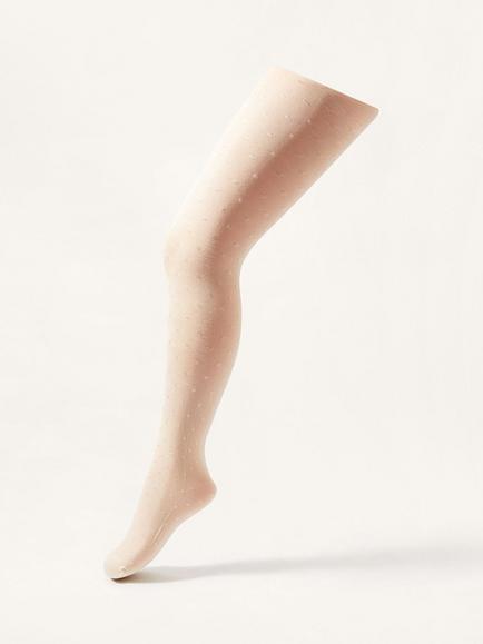 Monsoon Kids' Spot Print Bridesmaid Tights, Ivory, Ivory