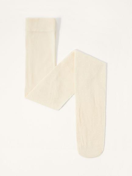 Monsoon Kids' Spot Print Bridesmaid Tights, Ivory - view 2, Ivory
