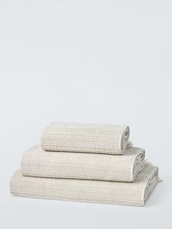 John Lewis Textured Fringed Towels, Natural