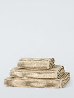 John Lewis Textured Towels, Bronze Green