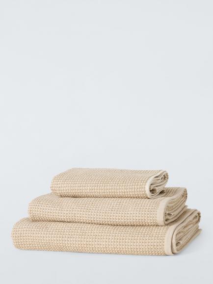 John Lewis Textured Towels, Warm Sand