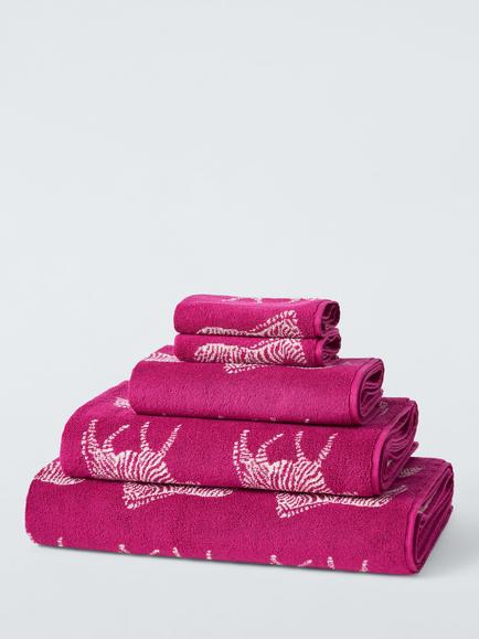 John Lewis Zebra Towels, Hibiscus Pink