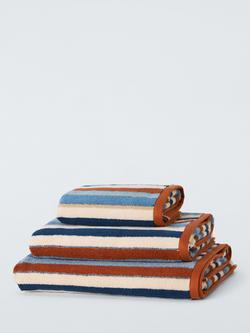 John Lewis Polzeath Stripe Towels, Blue/Multi, Blue/Multi