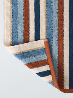 John Lewis Polzeath Stripe Towels, Blue/Multi - view 2, Blue/Multi