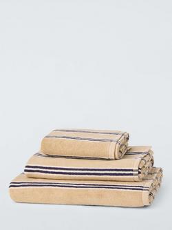 John Lewis Ambleside Stripe Towels, Warm Sand