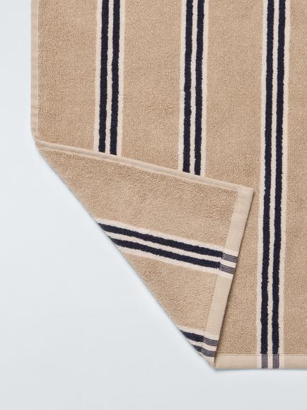 John Lewis Ambleside Stripe Towels - view 2, Warm Sand