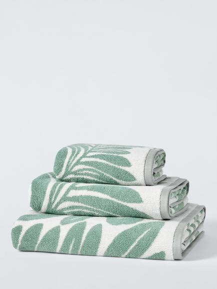 John Lewis x Anine Cecilie Iversen Zinnia Towels, Celadon