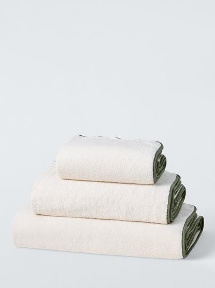 John Lewis Scallop Edge Towels, Avocado